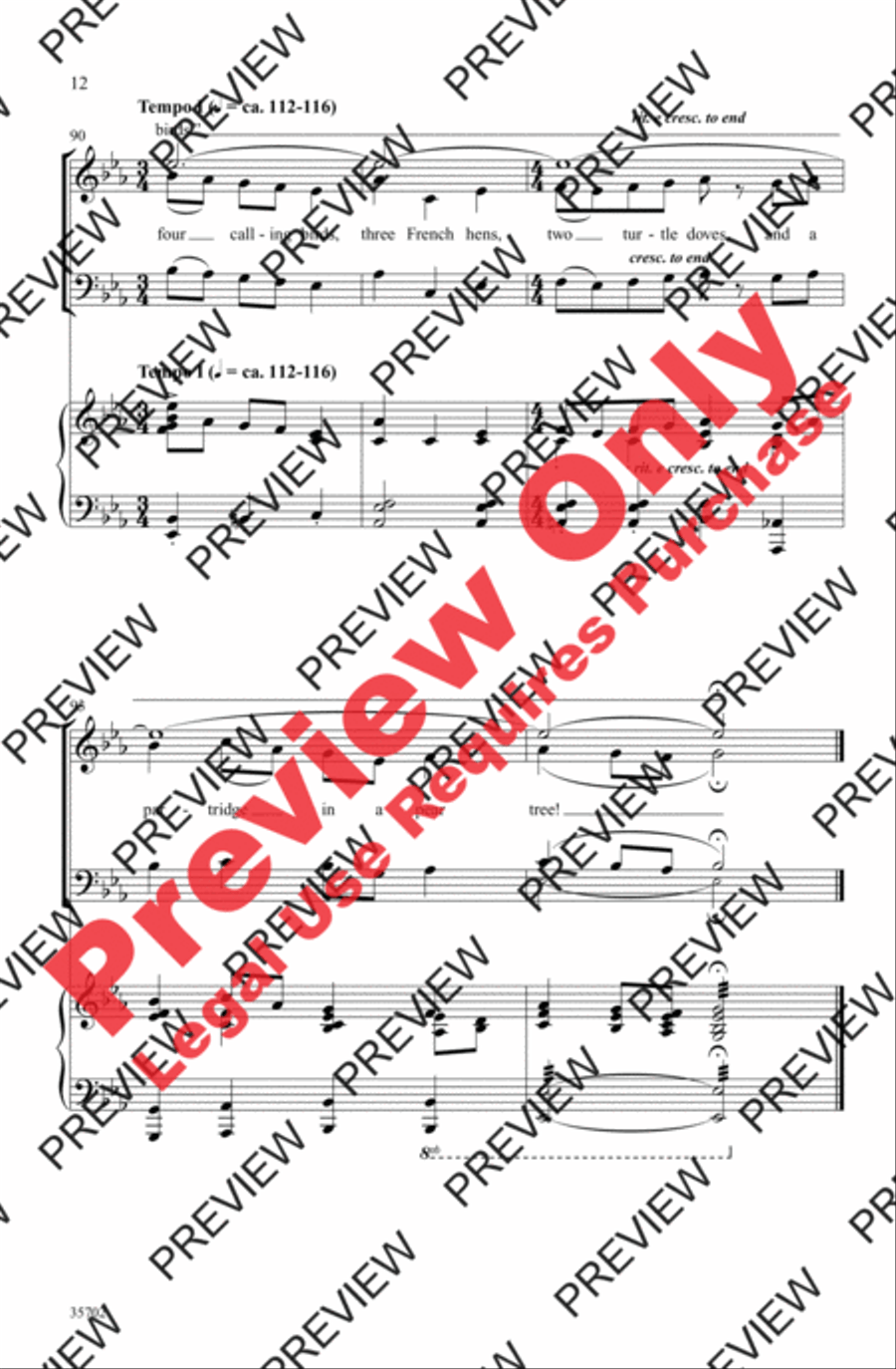 The Twelve Days After Christmas 3-Part scores gallery preview page 12