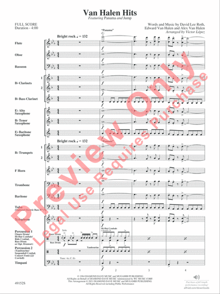Van Halen Hits Concert Band scores gallery preview page 4