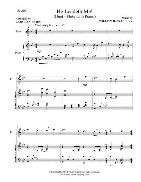 HE LEADETH ME (Duet – Flute & Piano with Score/Part) image number null
