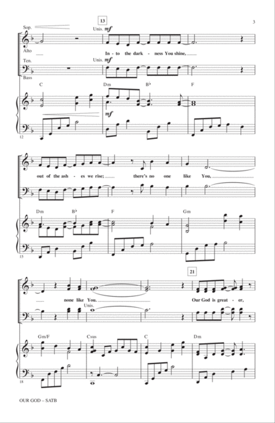 Our God (arr. Heather Sorenson) 4-Part scores gallery preview page 2