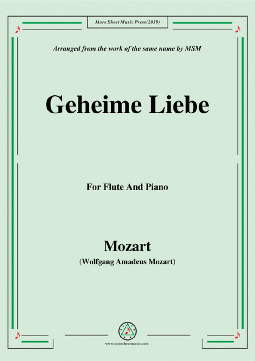 Mozart-Geheime Liebe,for Flute and Piano image number null