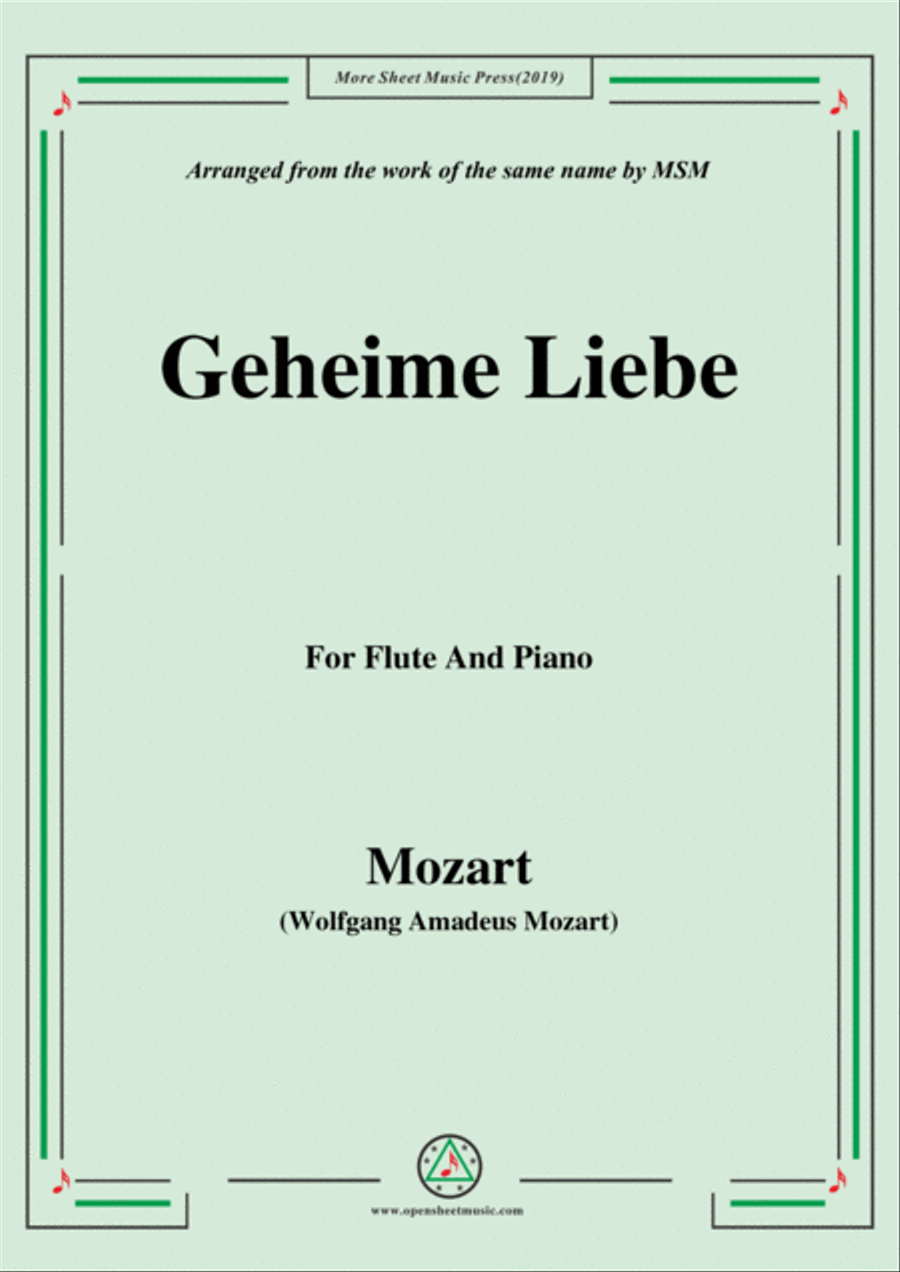 Mozart-Geheime Liebe,for Flute and Piano Flute Solo scores gallery preview page 1