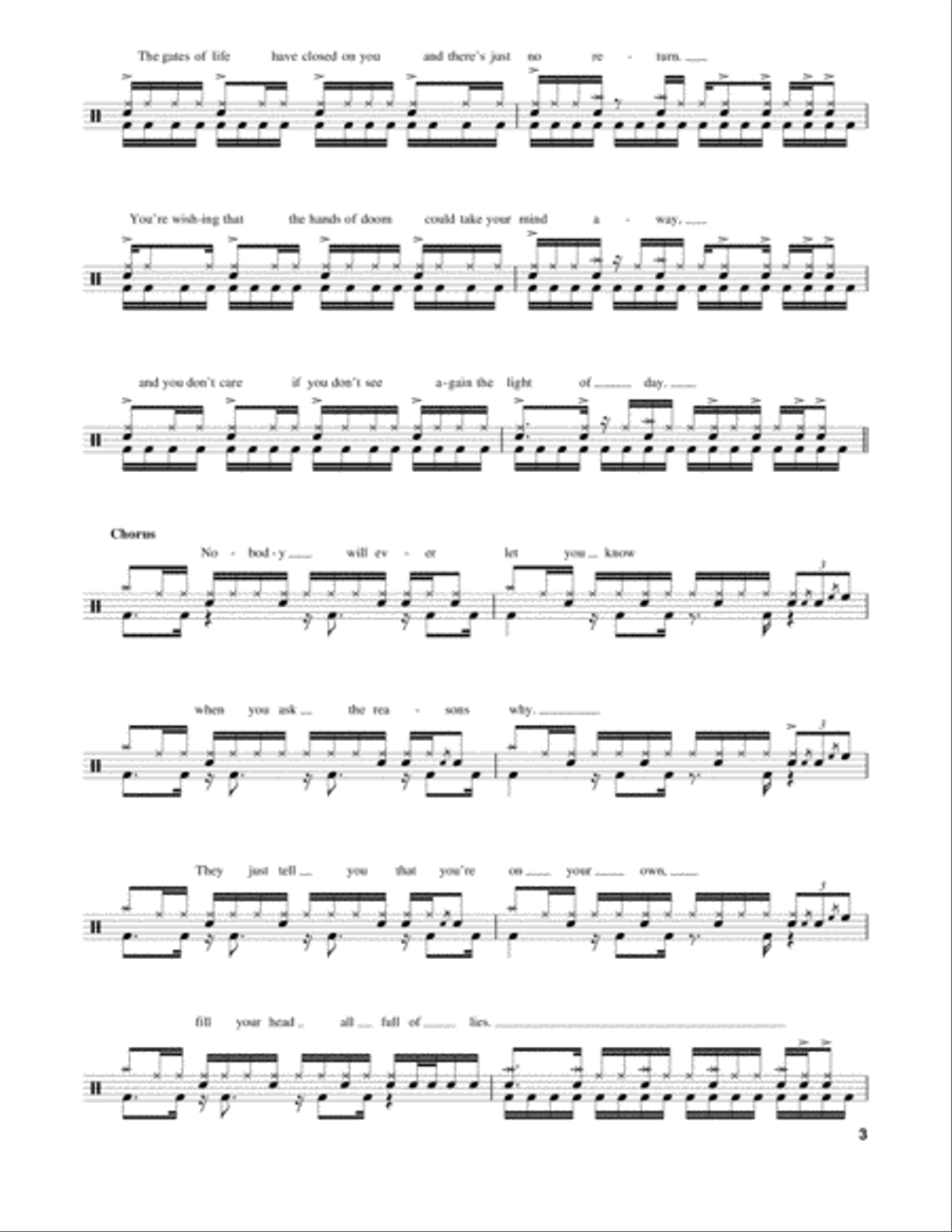 Sabbath, Bloody Sabbath Drum Set scores gallery preview page 3