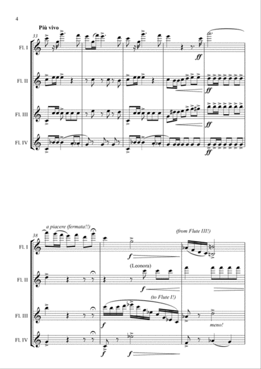 Di quella Pira from IL TROVATORE Woodwind Quartet scores gallery preview page 4