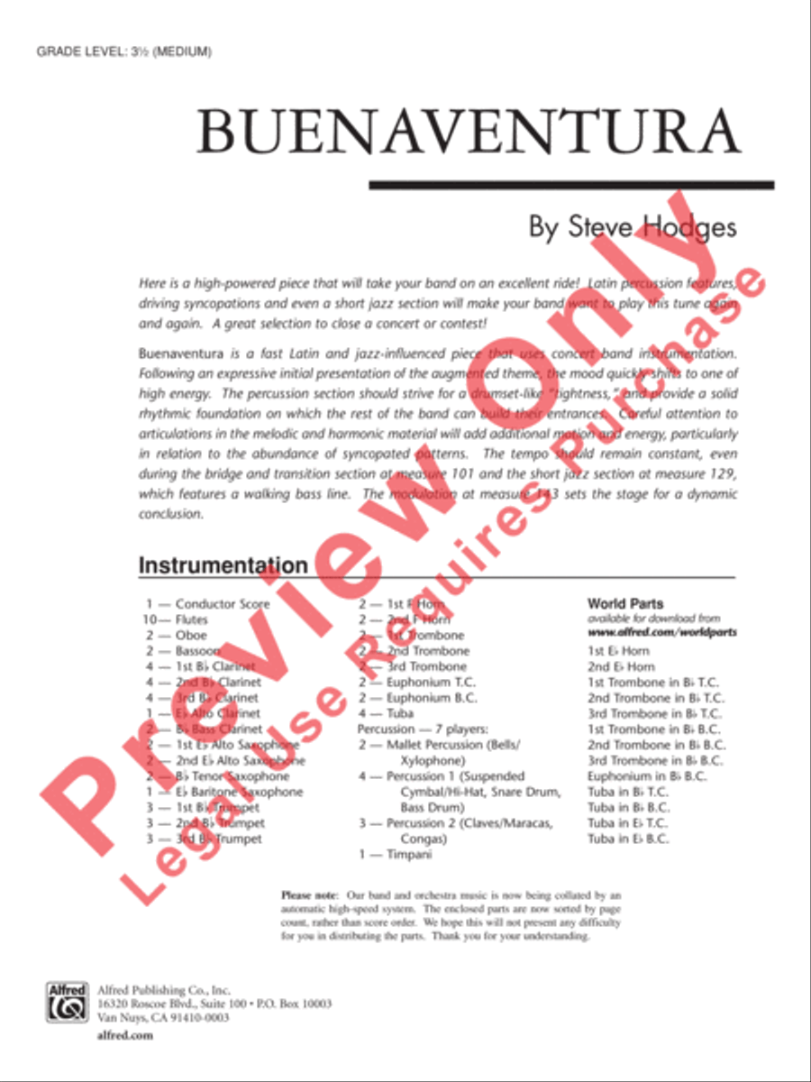 Buenaventura Concert Band scores gallery preview page 2