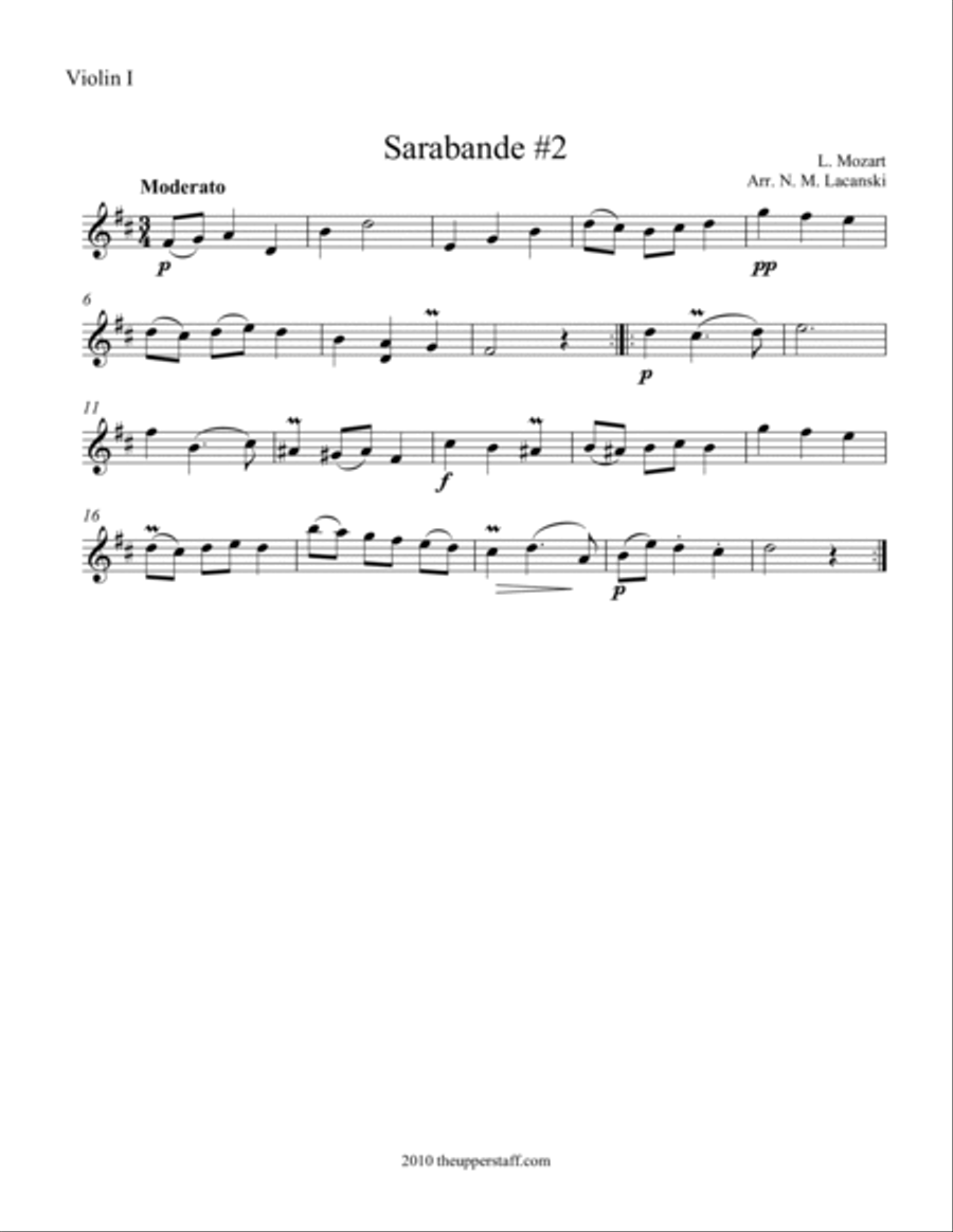 Sarabande #2 String Trio scores gallery preview page 3