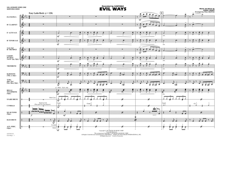 Evil Ways (arr. Paul Murtha) - Full Score