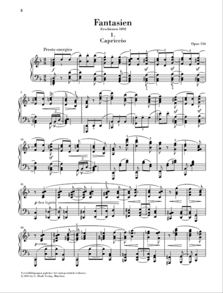 Fantasies Op. 116 Fantasies Op. 116 Piano Solo scores gallery preview page 3