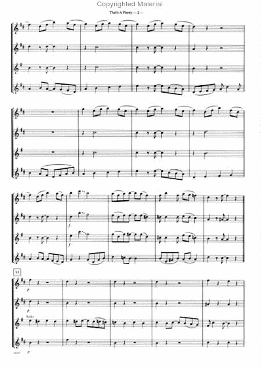 That's A Plenty Saxophone Quartet scores gallery preview page 3