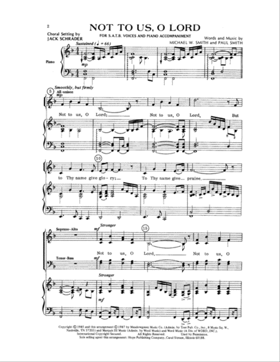 Not to Us, O Lord Choir scores gallery preview page 2