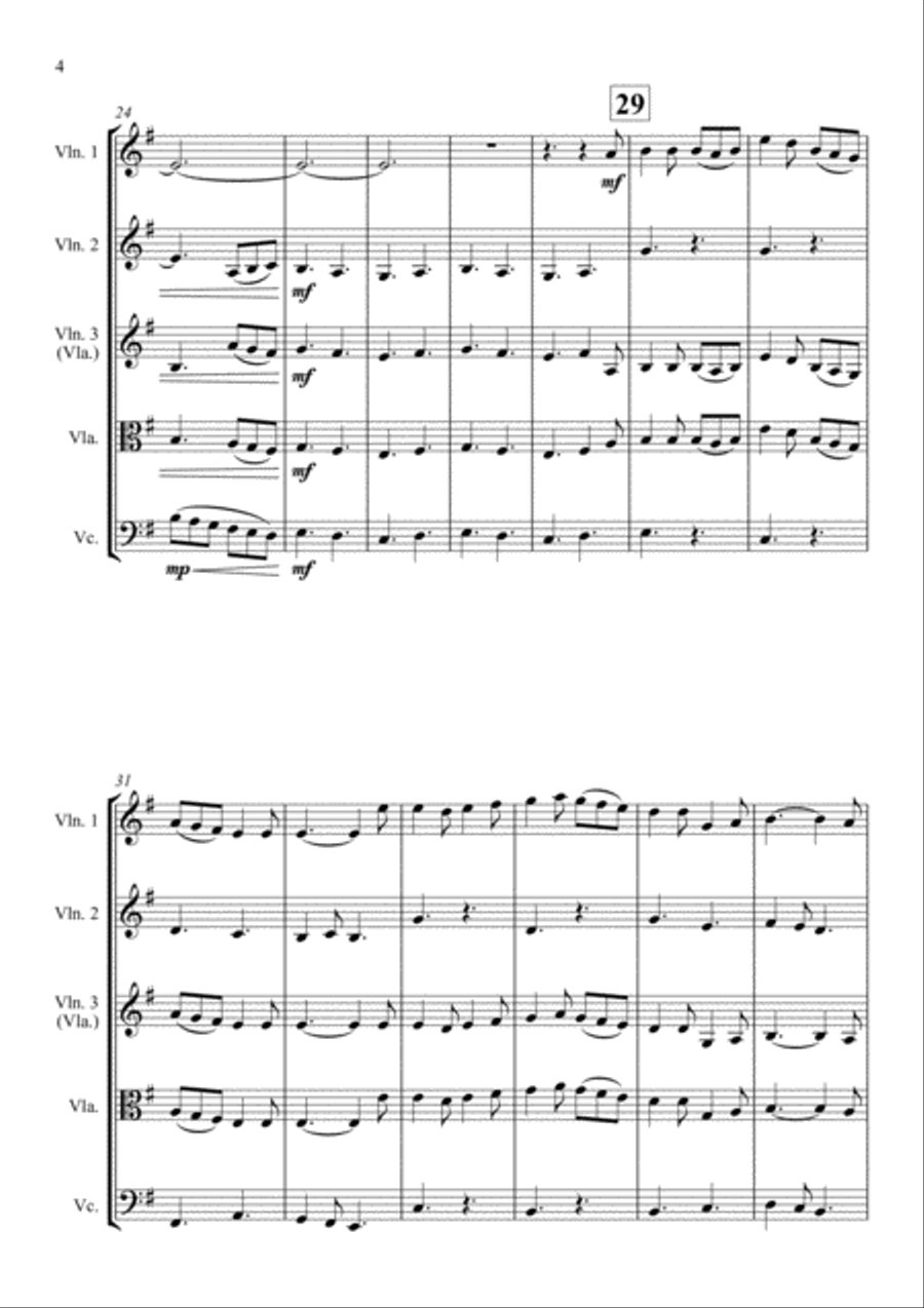 My Darling Ploughman Boy - Scottish Folk Song - for String Quartet String Quartet scores gallery preview page 4