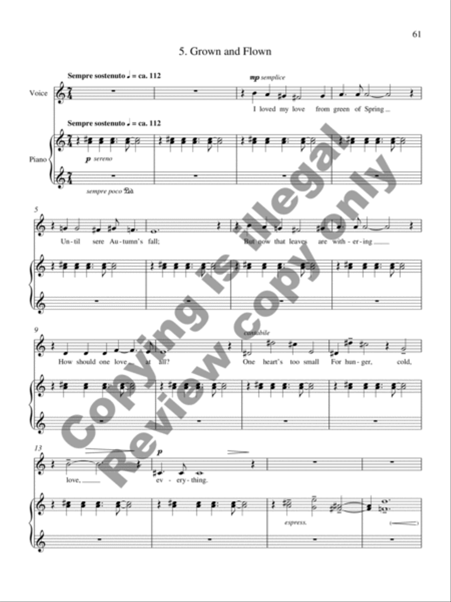 Collected Songs for Soprano and Piano Soprano Voice scores gallery preview page 54