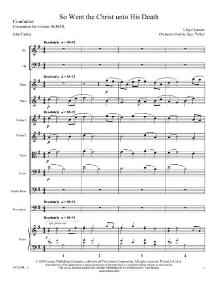 So Went the Christ unto His Death - Instrumental Ensemble Score/Parts