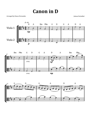 Canon by Pachelbel - Viola Duet with Chord Notation