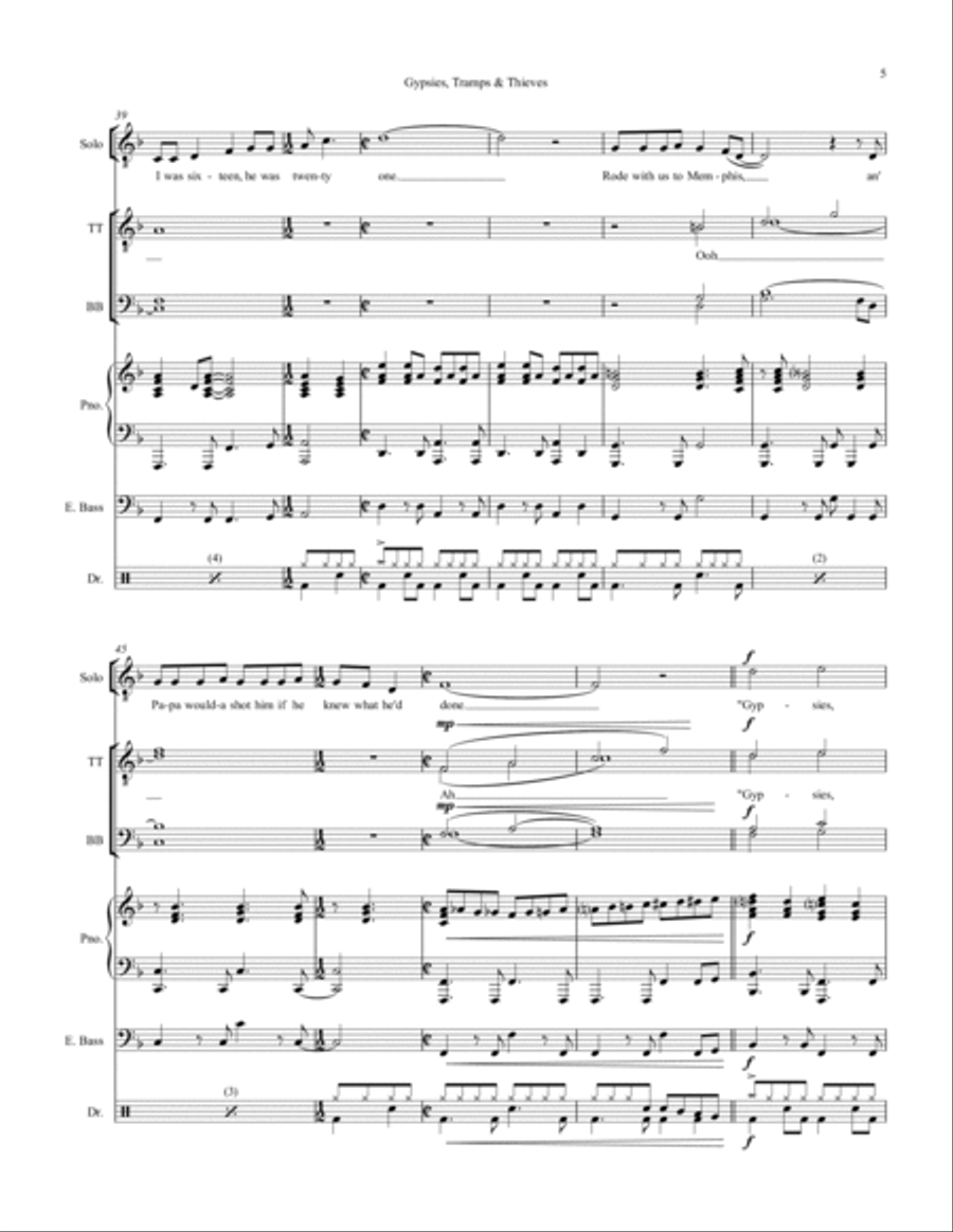 Gypsys, Tramps And Thieves Small Ensemble scores gallery preview page 5
