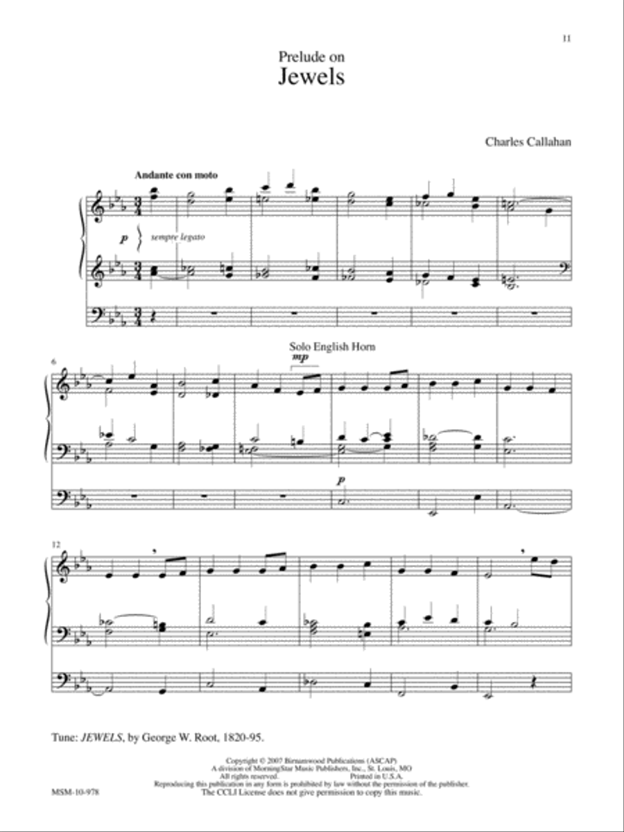 Prelude on Jewels Organ scores gallery preview page 1