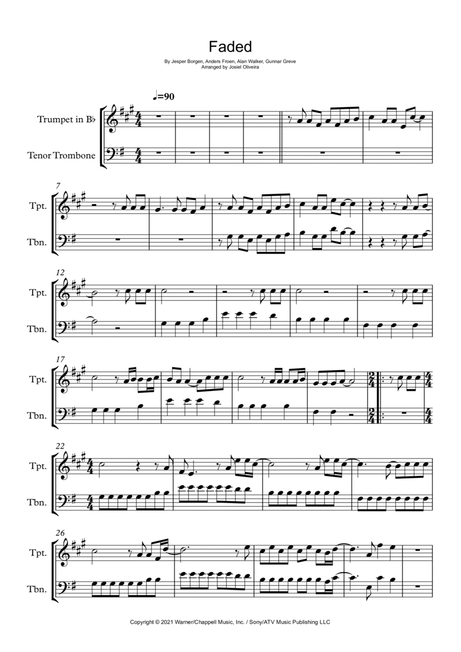 Faded Brass Duet scores gallery preview page 1
