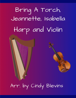Book cover for Bring A Torch, Jeannette, Isabella, for Harp and Violin