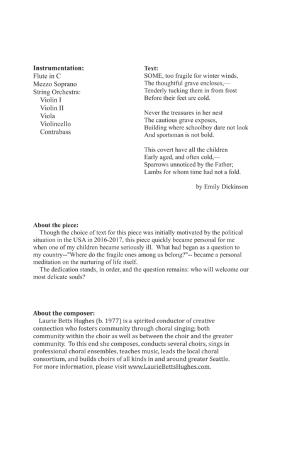 Fragile [SATB Choir, Flute, and String Orchestra] 4-Part scores gallery preview page 2