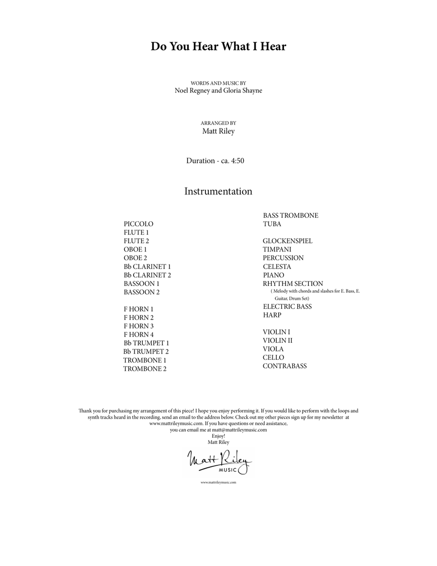 Do You Hear What I Hear Full Orchestra scores gallery preview page 2