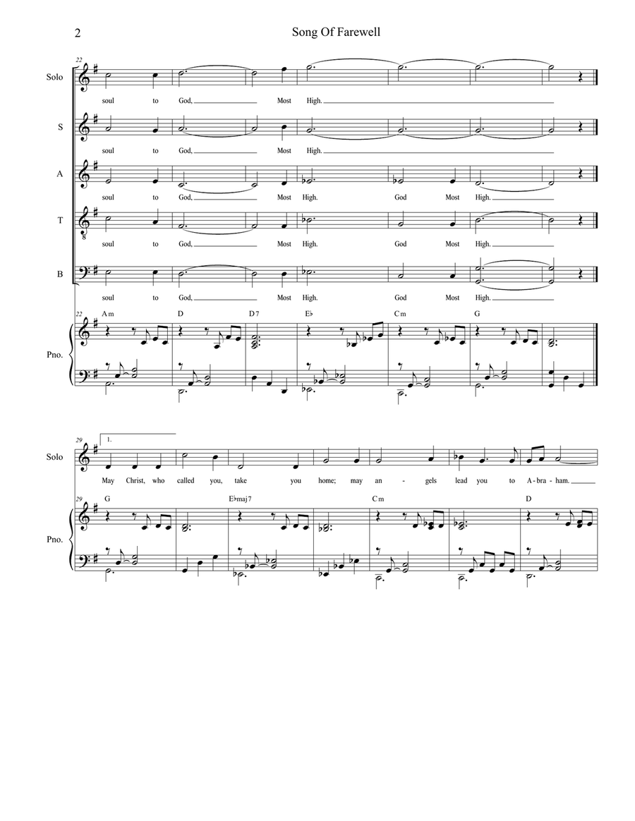 Song Of Farewell 4-Part scores gallery preview page 2