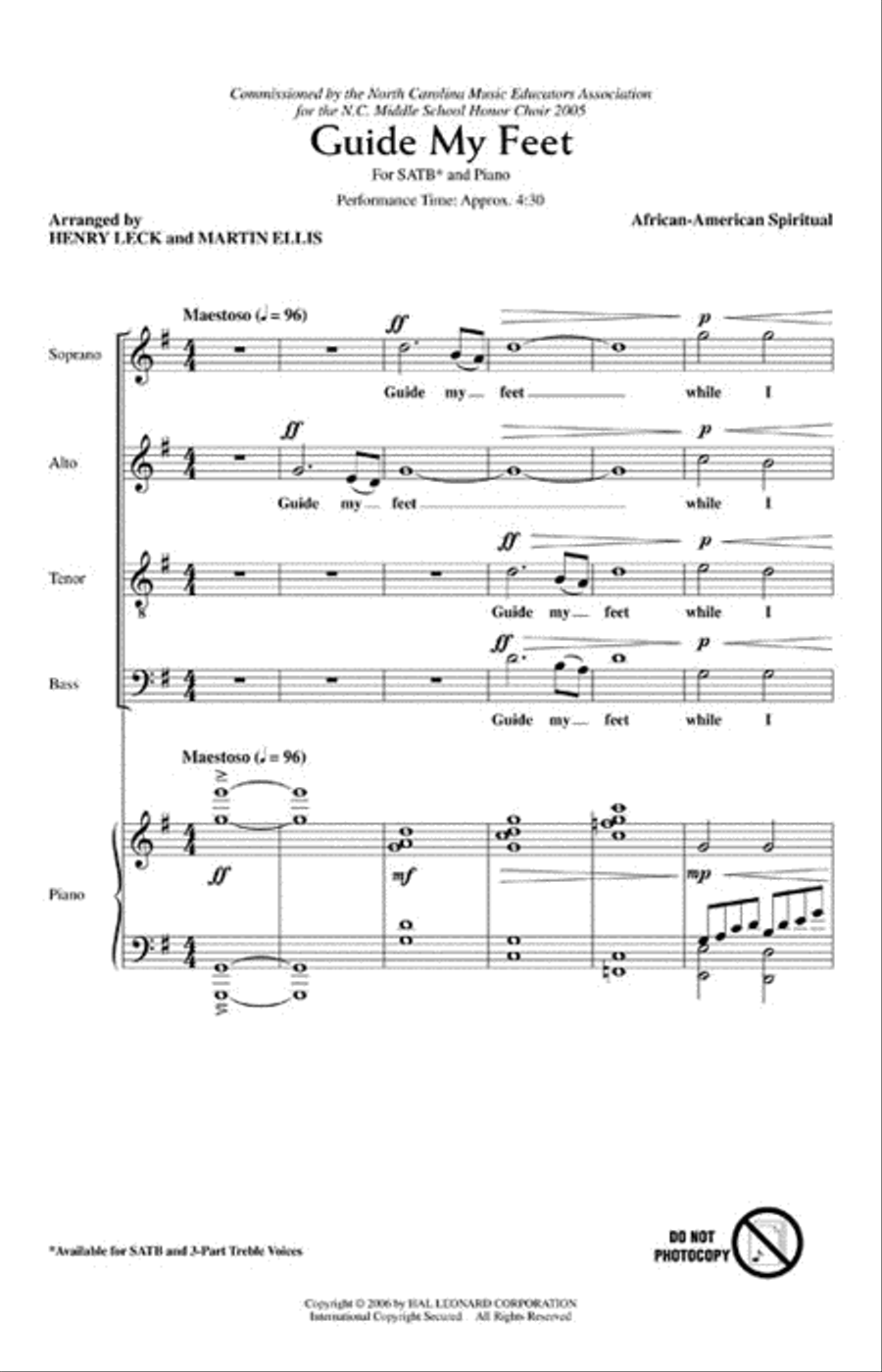 Guide My Feet 4-Part scores gallery preview page 2