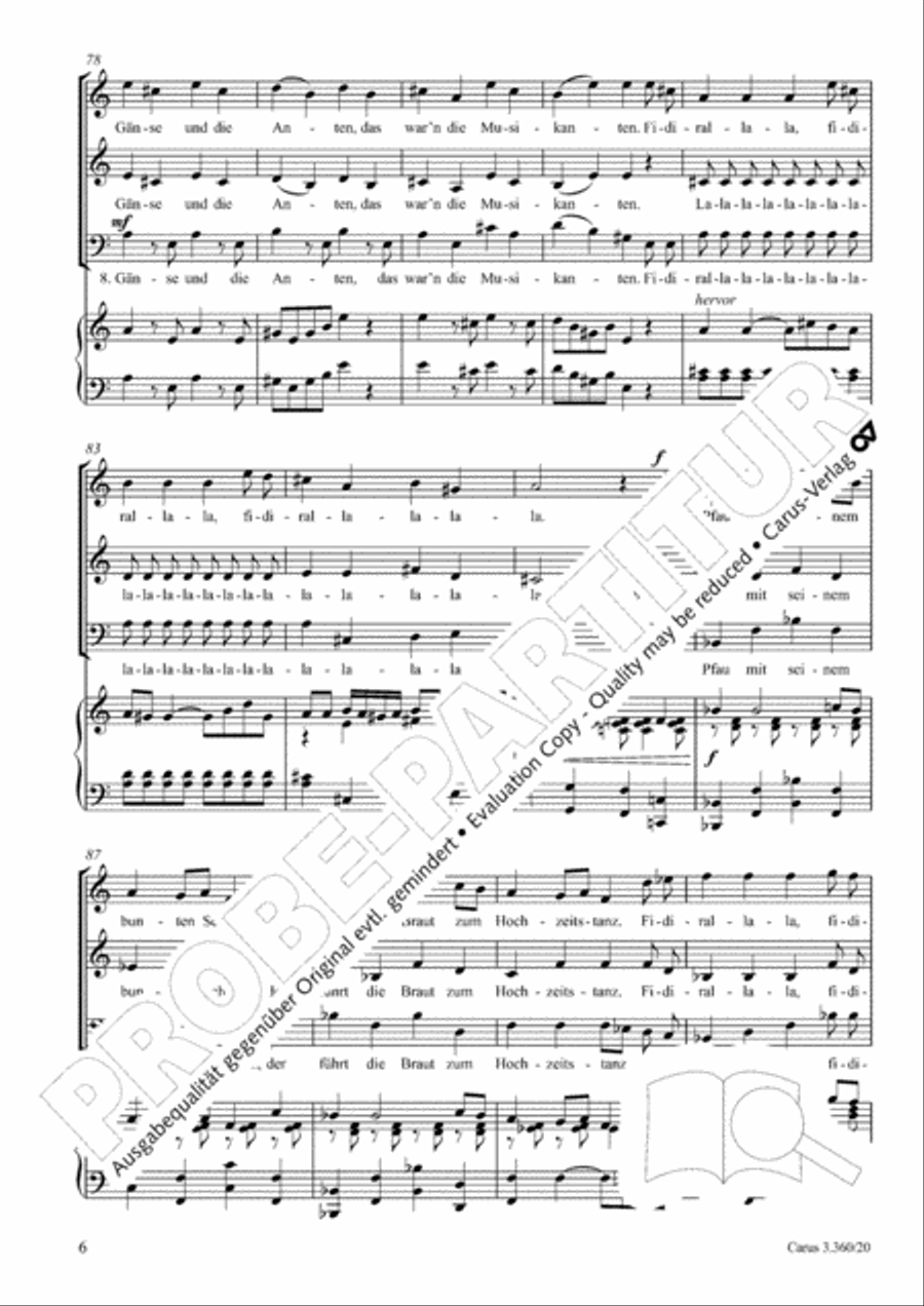 Ein Vogel wollte Hochzeit machen 3-Part scores gallery preview page 7