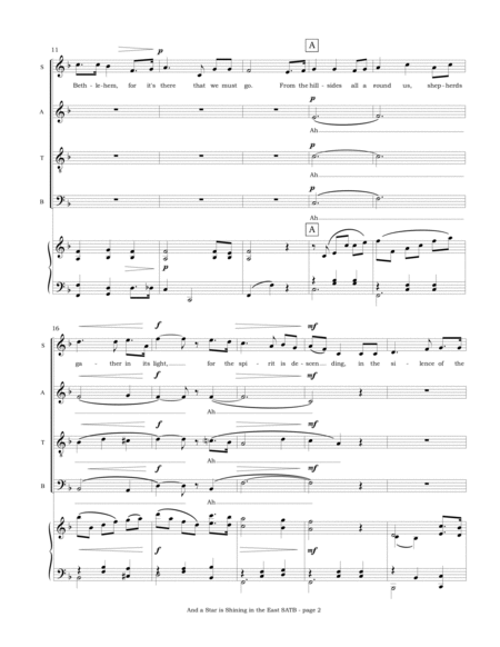 And a Star is Shining in the East (SATB Choir and piano) image number null