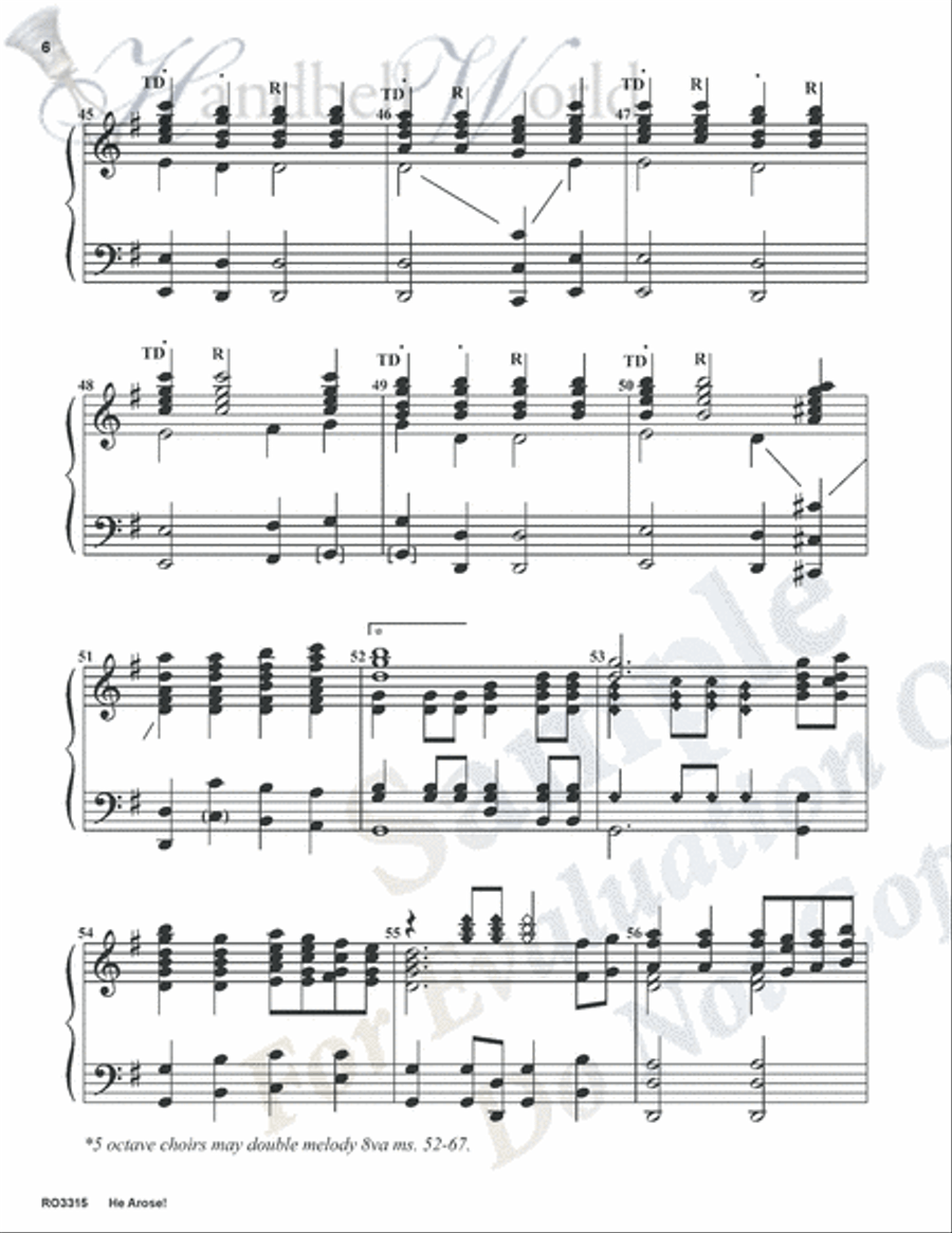 He Arose 5-Octaves scores gallery preview page 6
