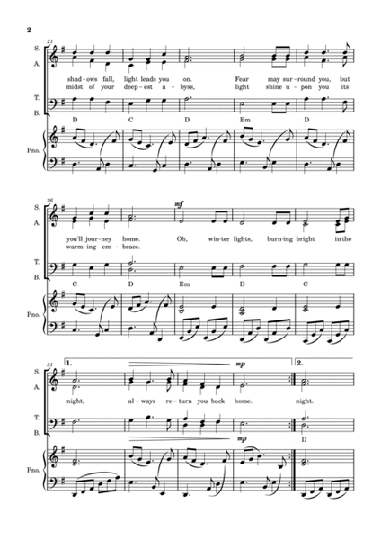 Winter Lights for Mixed Voices (SATB) and Piano image number null