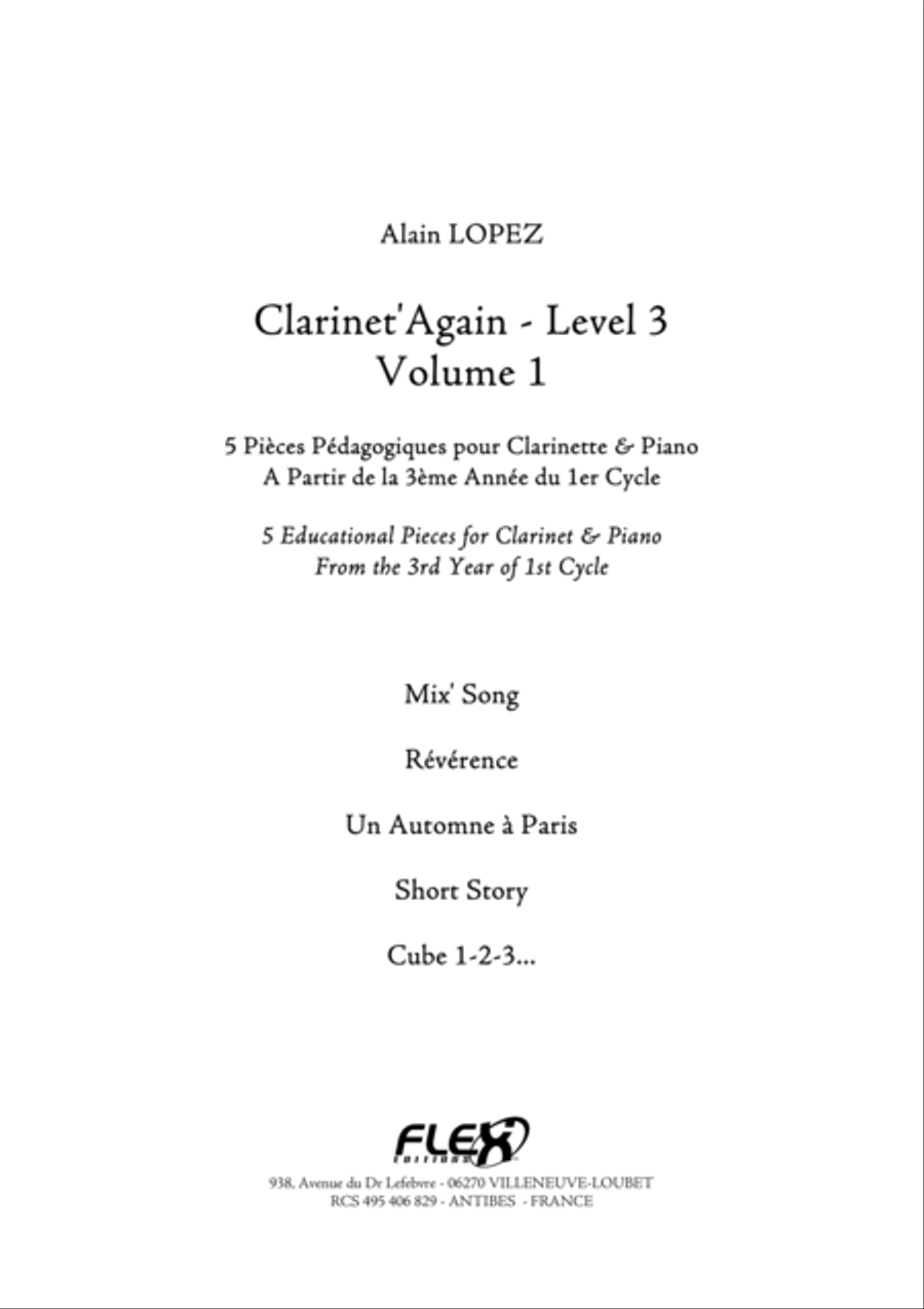 Clarinet'Again - Level 3 - Volume 1 B-Flat Clarinet scores gallery preview page 1