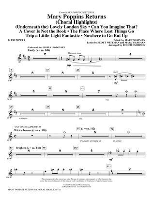 Mary Poppins Returns (Choral Highlights) (arr. Roger Emerson) - Bb Trumpet 1