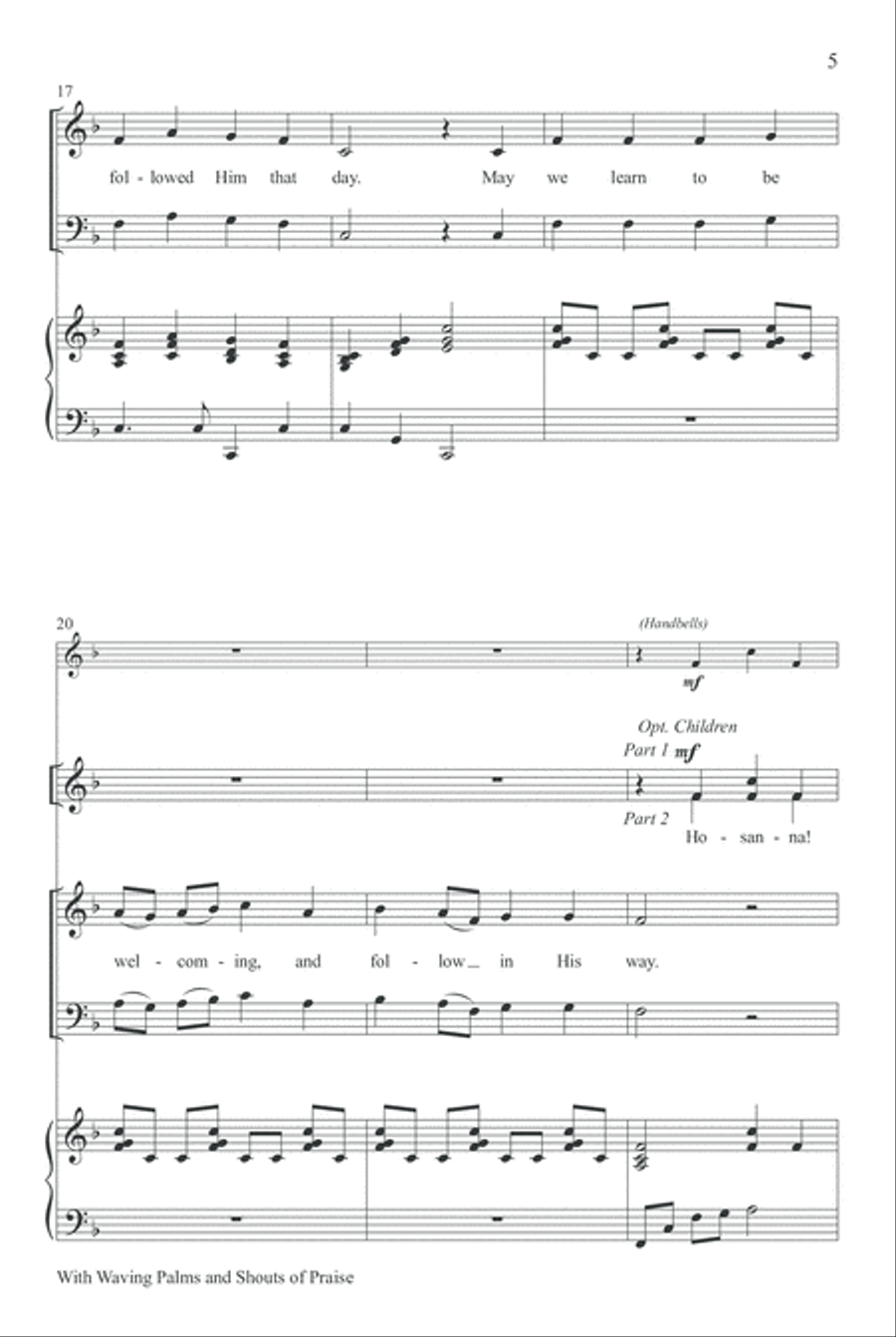 With Waving Palms and Shouts of Praise 4-Part scores gallery preview page 5