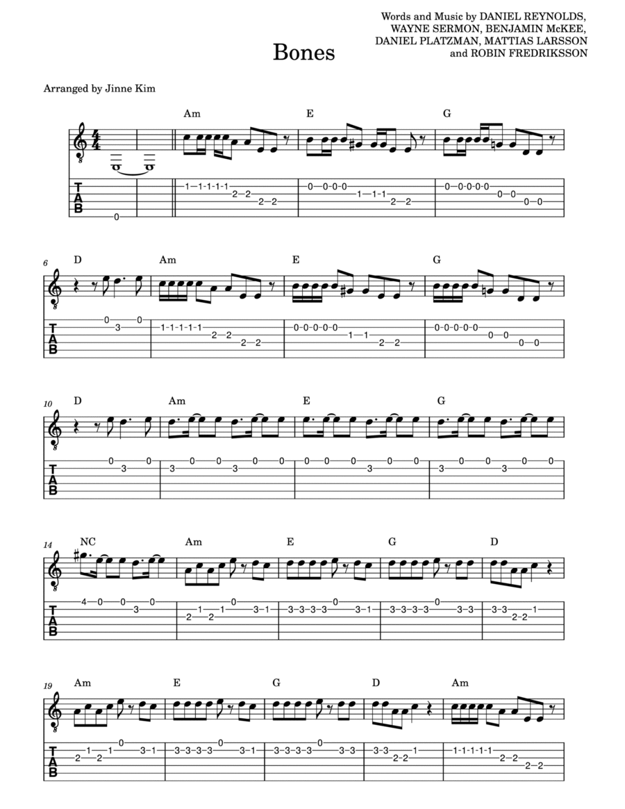 Bones Electric Guitar scores gallery preview page 1