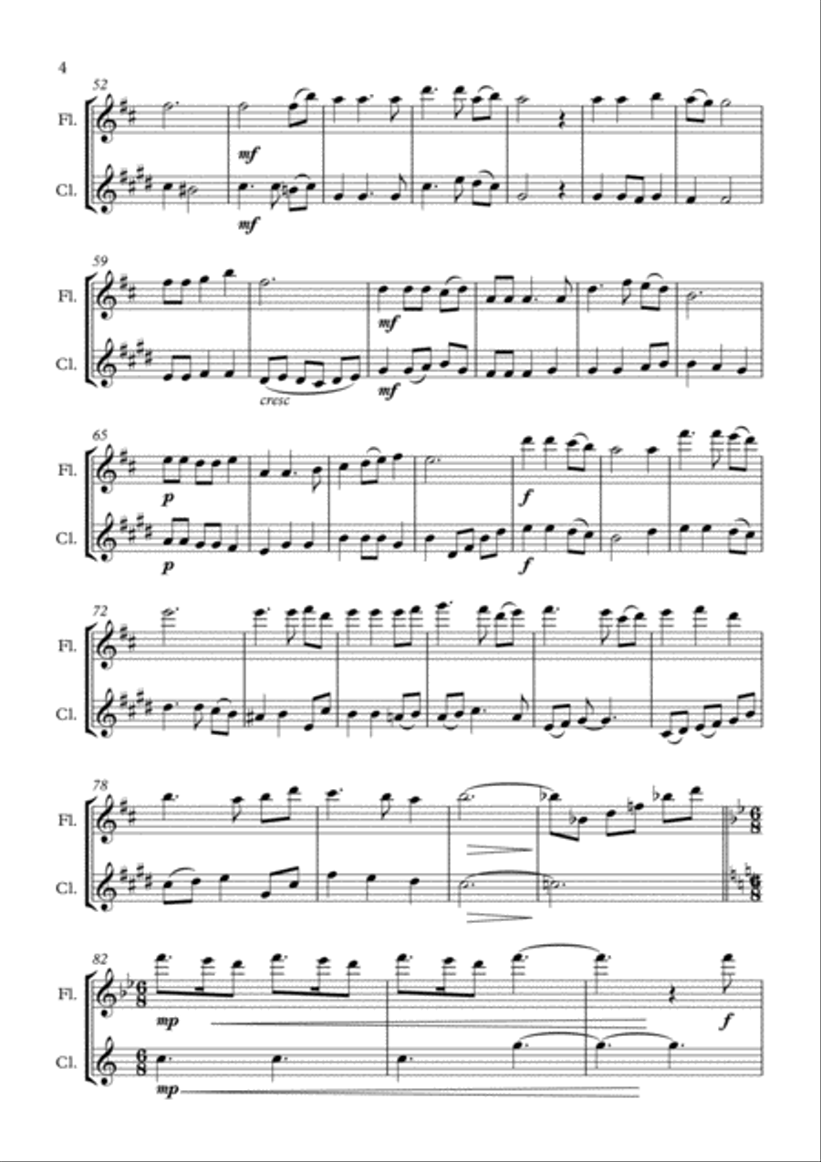 Christmas Fantasia Christmas Fantasia Woodwind Duet scores gallery preview page 4