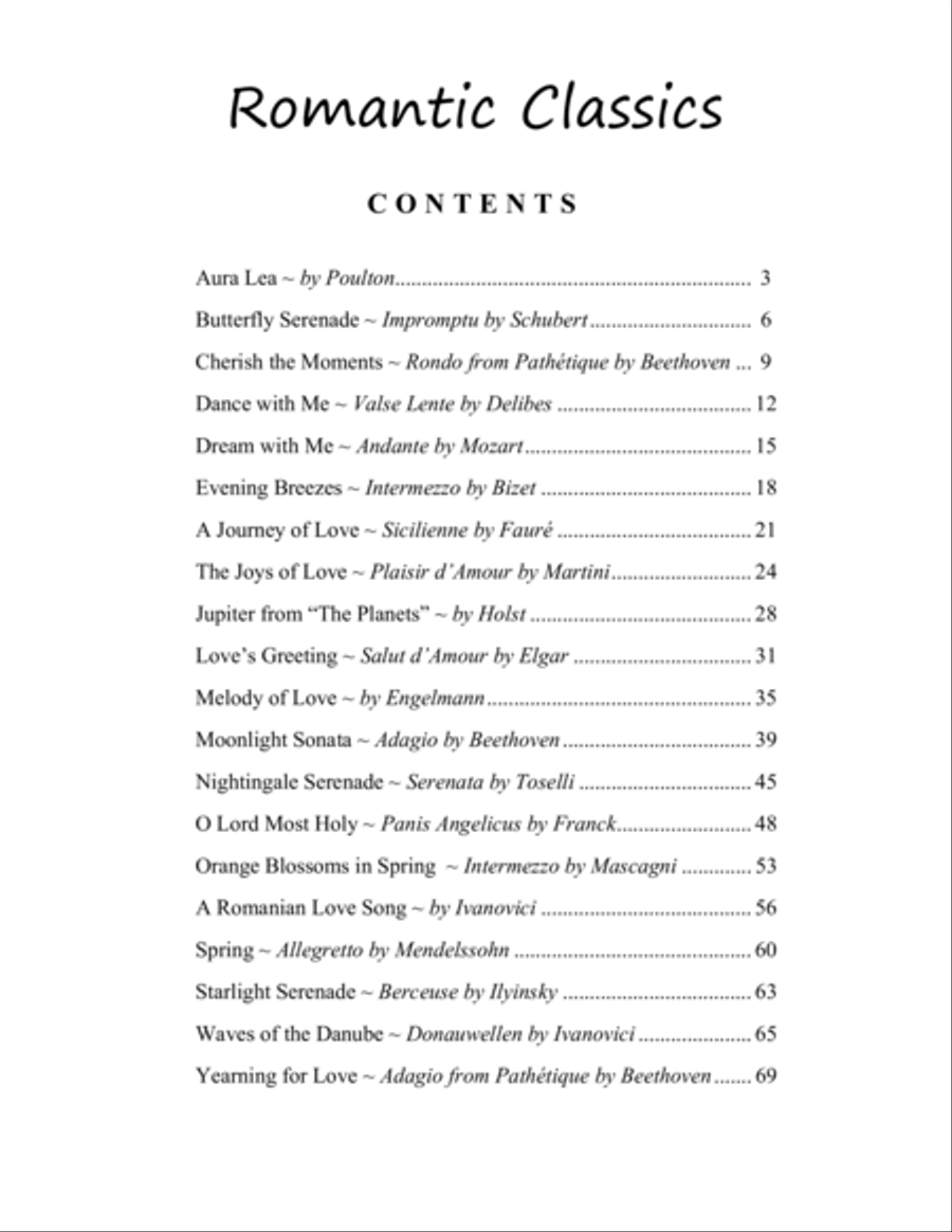Romantic Classics ~ a Collection of 20 Piano Solos Piano Solo scores gallery preview page 4