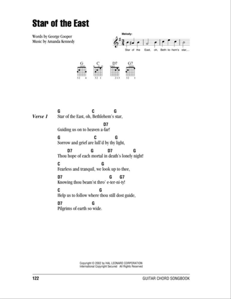 Star Of The East Easy Guitar scores gallery preview page 1