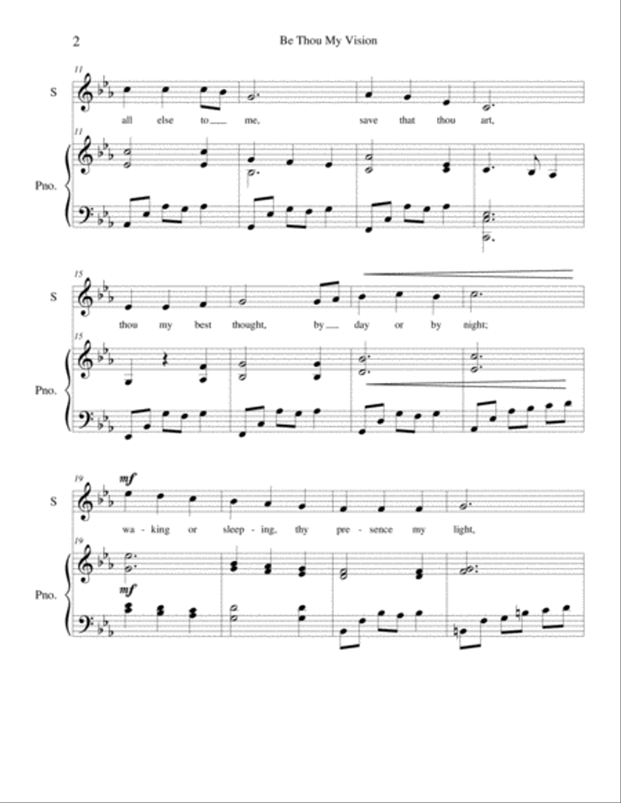 Be Thou My Vision - contemporary setting for voice and piano Soprano Voice scores gallery preview page 2