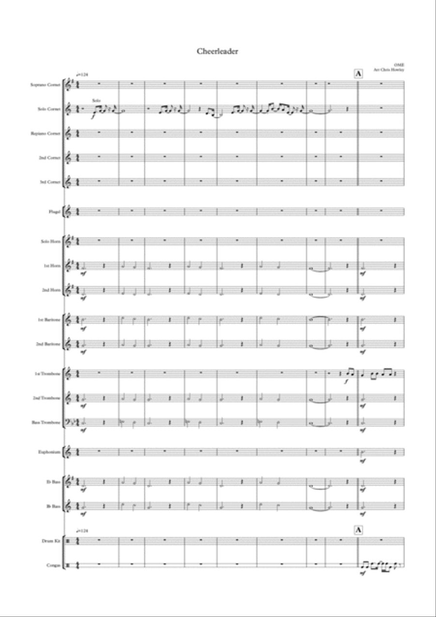 Cheerleader Cheerleader Brass Ensemble scores gallery preview page 1