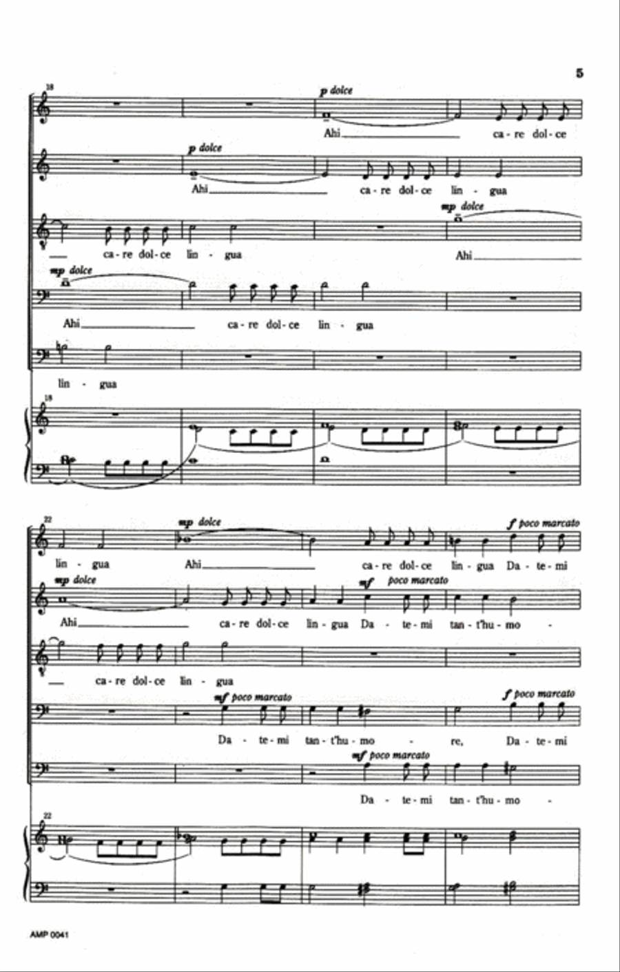 Si ch'io vorrei morire A Cappella scores gallery preview page 7