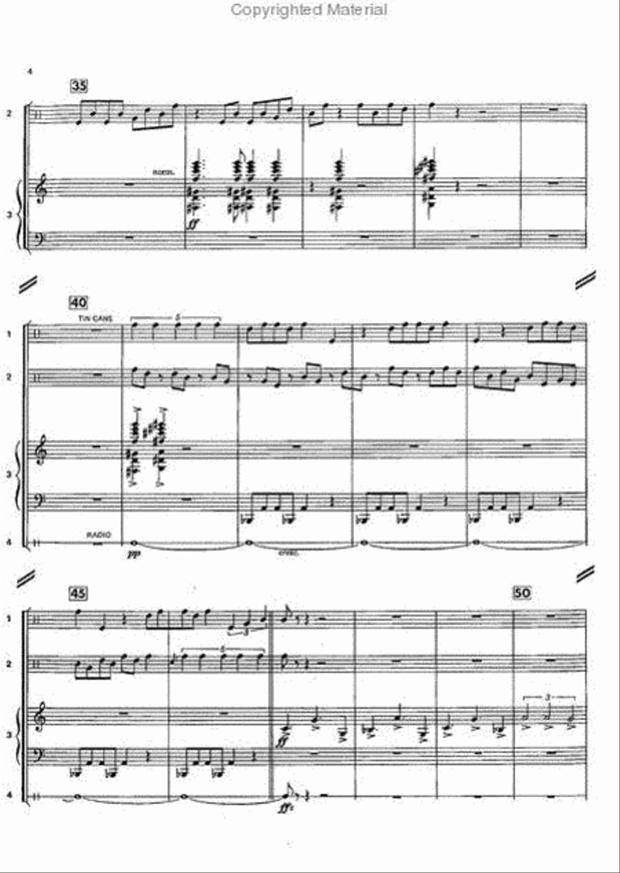 Credo in US for Percussion Quartet (Including Piano and Radio or Phonograph) (Score)