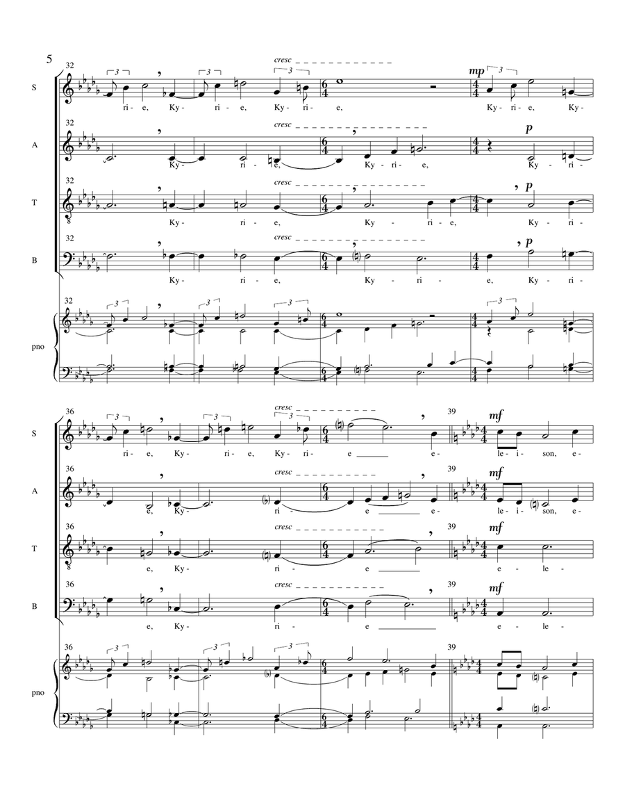 Missa Brevis for mixed choir a cappella 4-Part scores gallery preview page 6