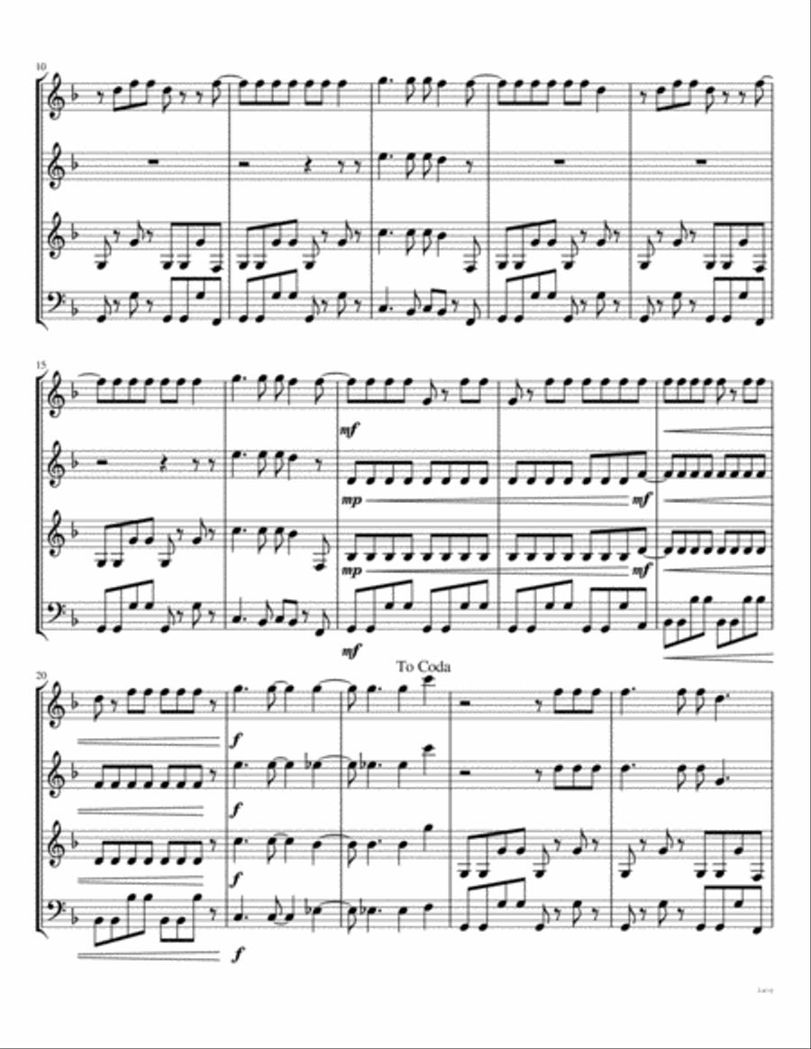My Sharona Woodwind Quartet scores gallery preview page 3