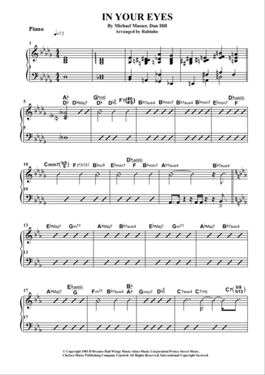 In your eyes saxophone sheet music top