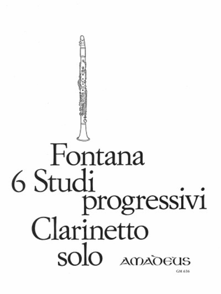 Book cover for 6 Capricci (Studi progressivi) for clarinet solo