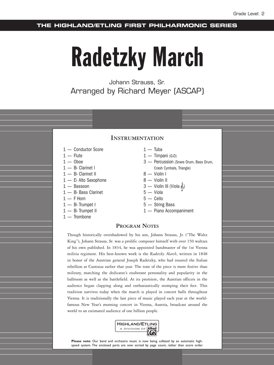 Radetzky March: Score