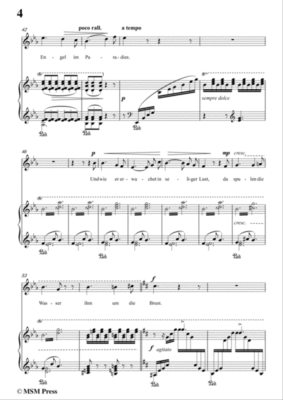 Liszt-Der fischerknabe in B Major,for Voice and Piano Voice Solo scores gallery preview page 6