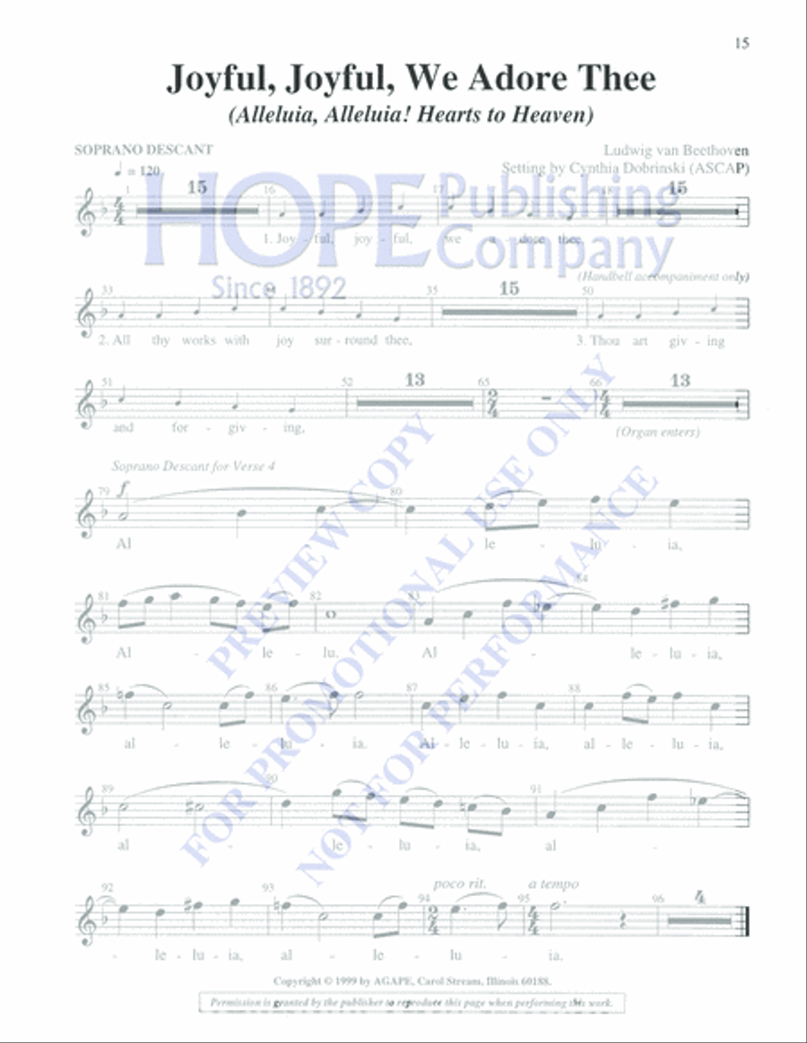 Joyful, Joyful, We Adore Thee 5-Octaves scores gallery preview page 15
