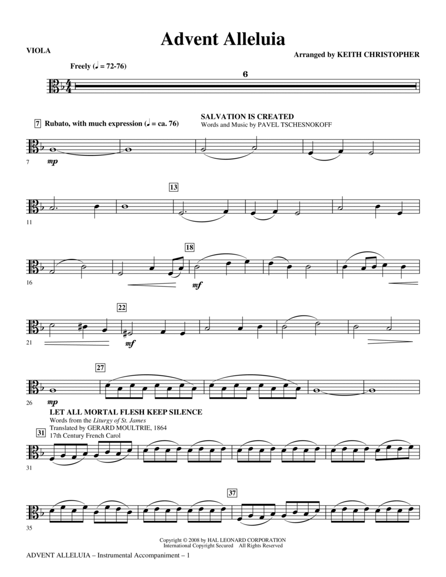 Advent Alleluia - Viola Choir scores gallery preview page 1