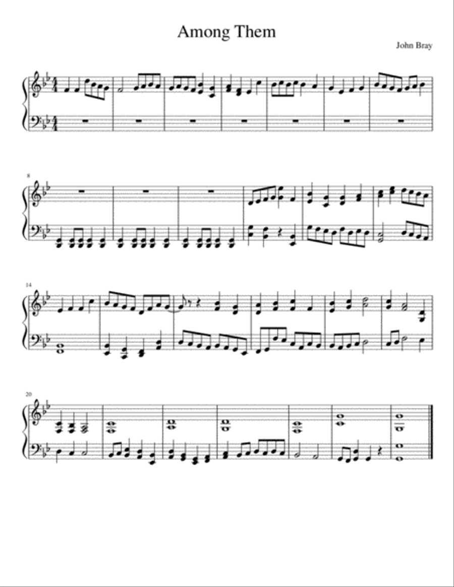 Among Them Piano Solo scores gallery preview page 1